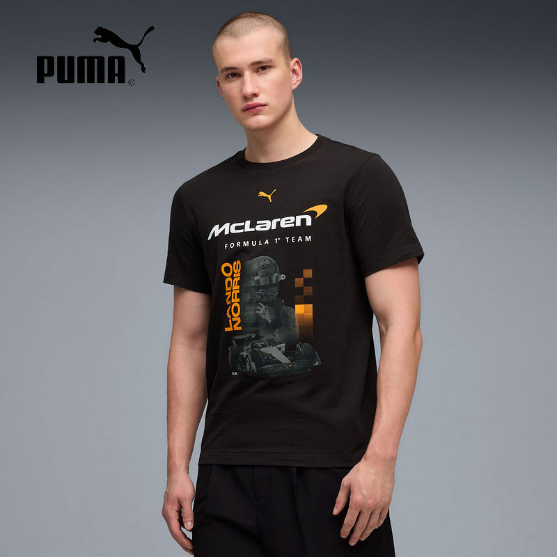 Puma Mclaren Team Norris Driver Print Color-Block Short-Sleeve T-Shirt 637451-01 Puma Mclaren Team Norris Driver Print Color-Block Short-Sleeve T-Shirt 637451-01