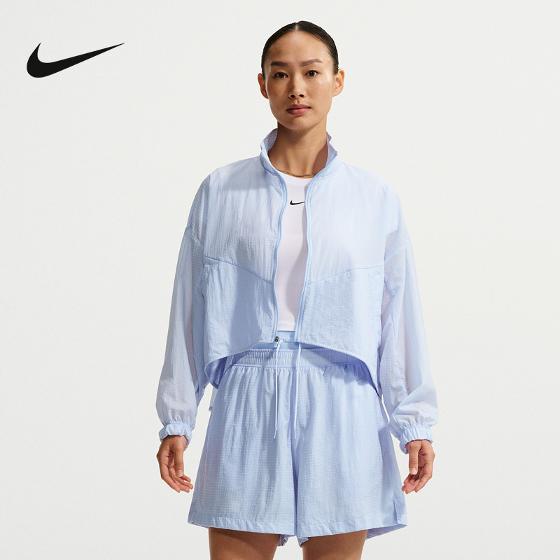 Nike Nike Summer Women's Jacket Breathable Short Fitness Cool Sports Woven Jacket If0588-407 Nike Nike Summer Women's Jacket Breathable Short Fitness Cool Sports Woven Jacket If0588-407