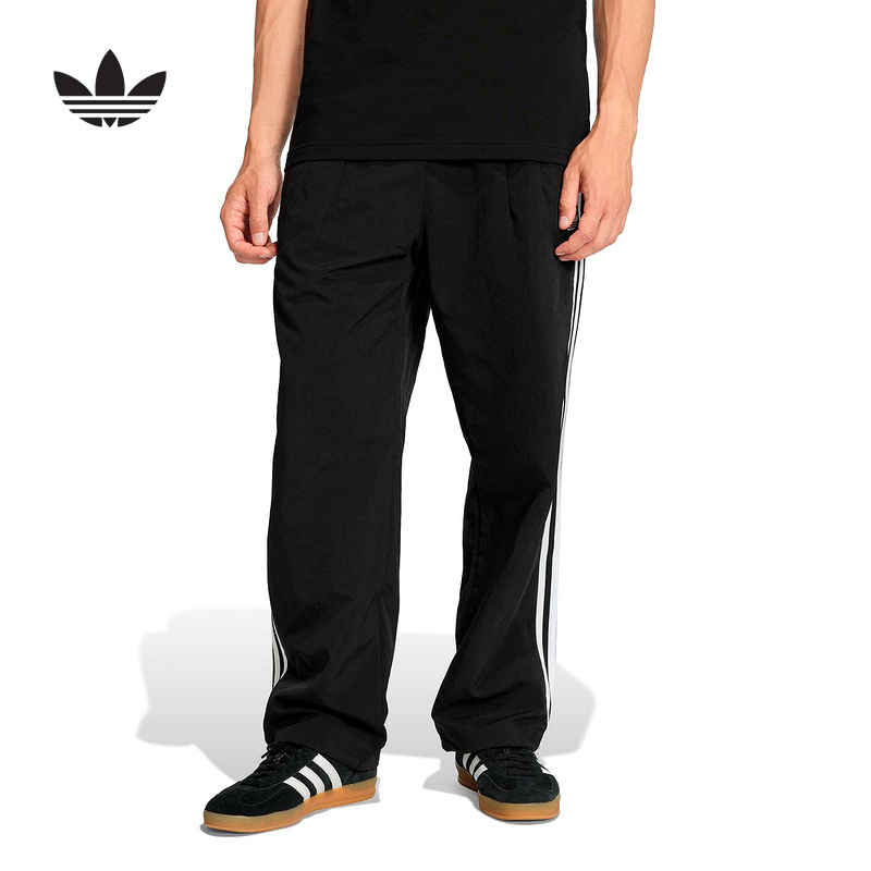 Adidas Adidas Trefoil Three-Stripe Loose Fit Sports Pants 2026 Spring Men's Woven Trousers Ke3589
