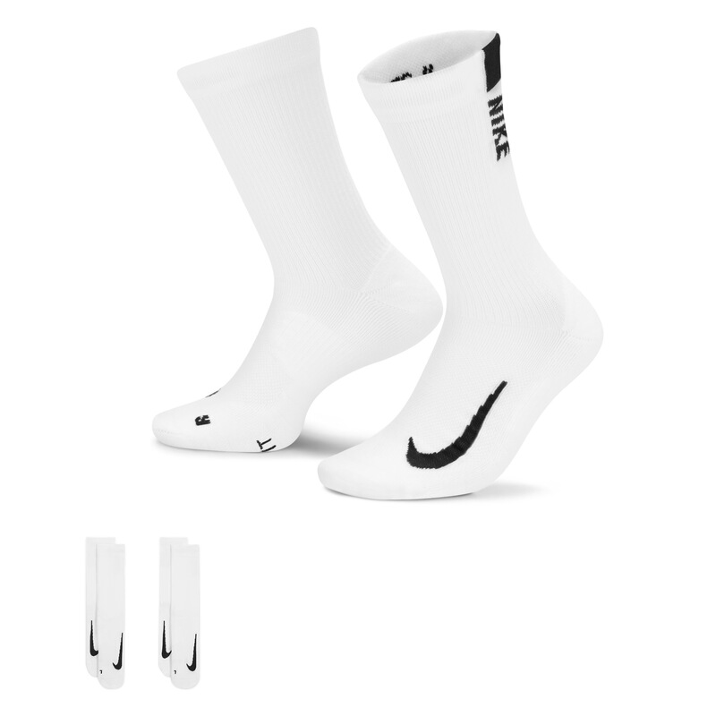 Nike Men's Long Socks White Breathable Training Comfortable Running Knitted Socks Two Pairs Sx7557-100