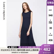 Langzi skirt female 2020 Summer new product French temperament sleeveless loose slim light mature wind asymmetric dress