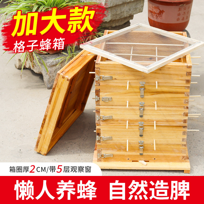 Large Five-Layer Bee Hive with a Full Set of Thickened Cedar Wood, Wax-Treated and Dried Traditional Bee-Attracting Buckets