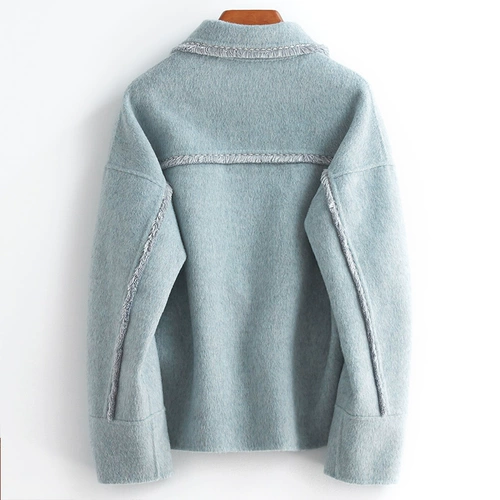 Короткая шерстяная двусторонная альпака, шерстяное пальто, коллекция 2022