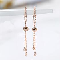 18K Platinum USA Imports Mossan Diamond Earrings Au750 Rose Gold Double Flow Suearrings Stars The Same Earrings Accessories