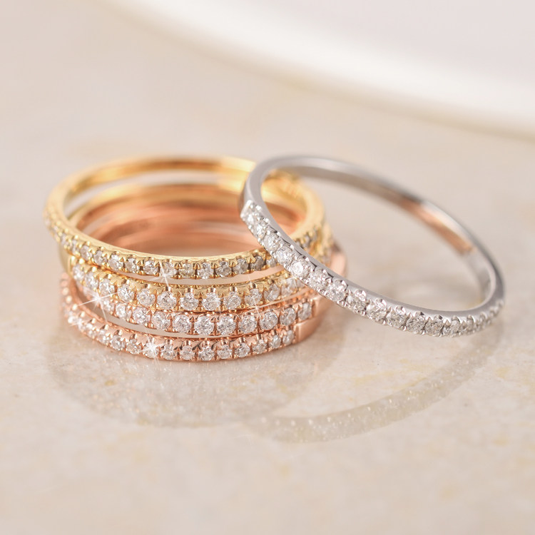 Pure 18K Platinum Imported Mosanstone Group Inlaid Single Row Drilling Ring AU750 Gold Rose Gold Laminated Pure Silver Ring