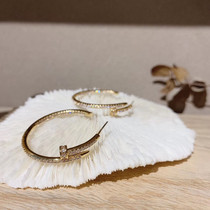 18K gold rose gold mosandrill earrings AU750 white gold inlaid nail ear ring star coeared to the European and American