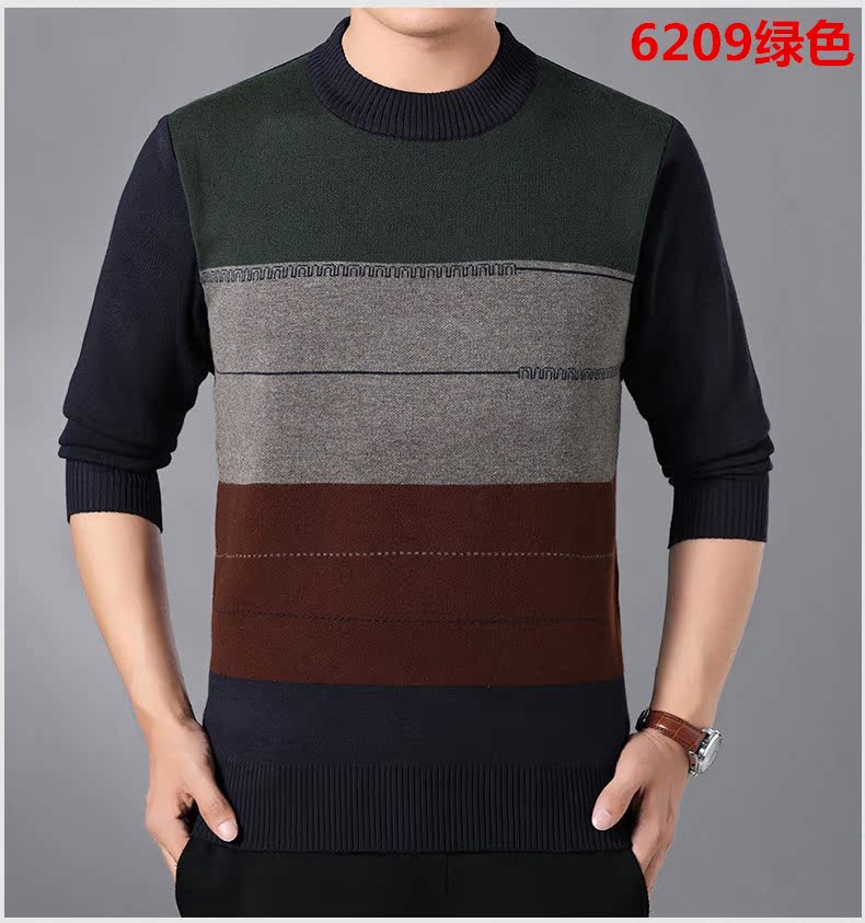 Áo len cashmere mùa đông nam v-cổ dày trung niên kinh doanh gà trái tim cổ áo len cha mặc áo len màu rắn áo khoác sơ mi nam