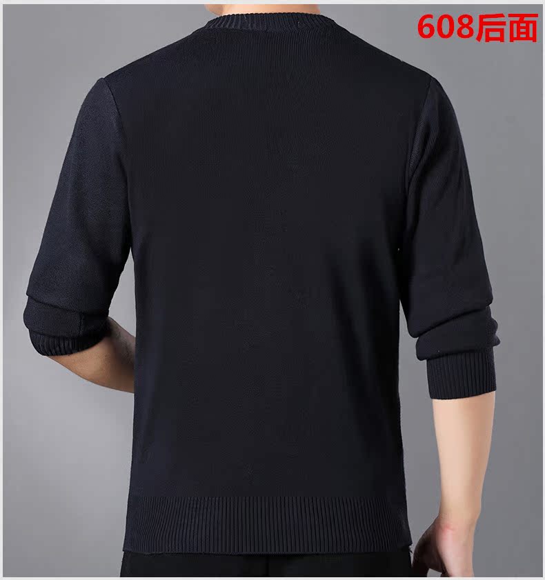 Áo len cashmere mùa đông nam v-cổ dày trung niên kinh doanh gà trái tim cổ áo len cha mặc áo len màu rắn áo khoác sơ mi nam