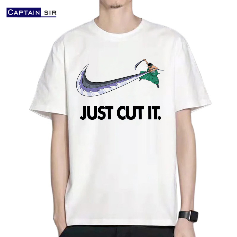 One Piece Luffy Zoro Nautical King Creative Design Fun Anime Cosplay Merchandise Short Sleeve T-Shirt 100% Cotton