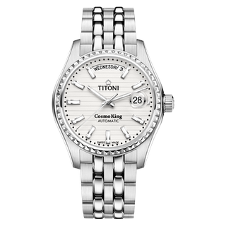 梅花Titoni瑞士手表宇宙款系列双历精钢全自动机械式男士腕表797S
