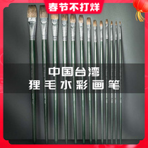 China Taiwan raccoon fur flat head watercolor pen single professional art painting acrylic water powder oil pen set beginner