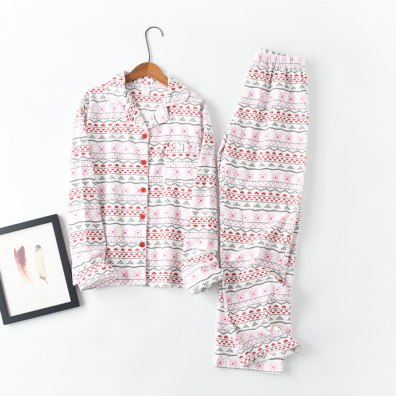 18 mùa thu và mùa đông mới của phụ nữ cotton flannel cardigan quần dài tay dịch vụ nhà đồ ngủ đặt sanding phim hoạt hình bộ đồ the thao nữ hàng hiệu