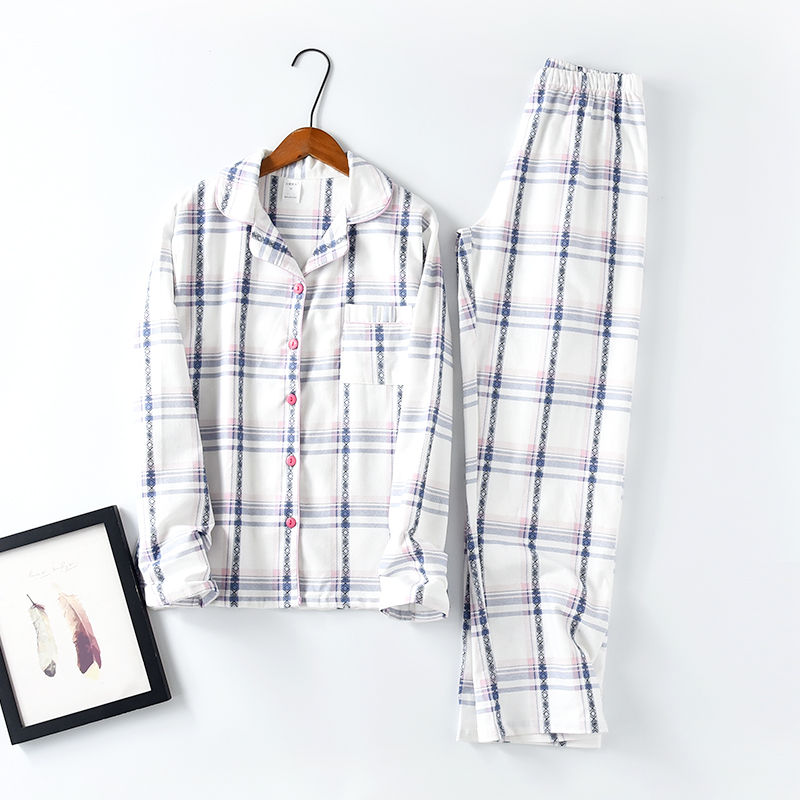 18 mùa thu và mùa đông mới của phụ nữ cotton flannel cardigan quần dài tay dịch vụ nhà đồ ngủ đặt sanding phim hoạt hình bộ đồ the thao nữ hàng hiệu