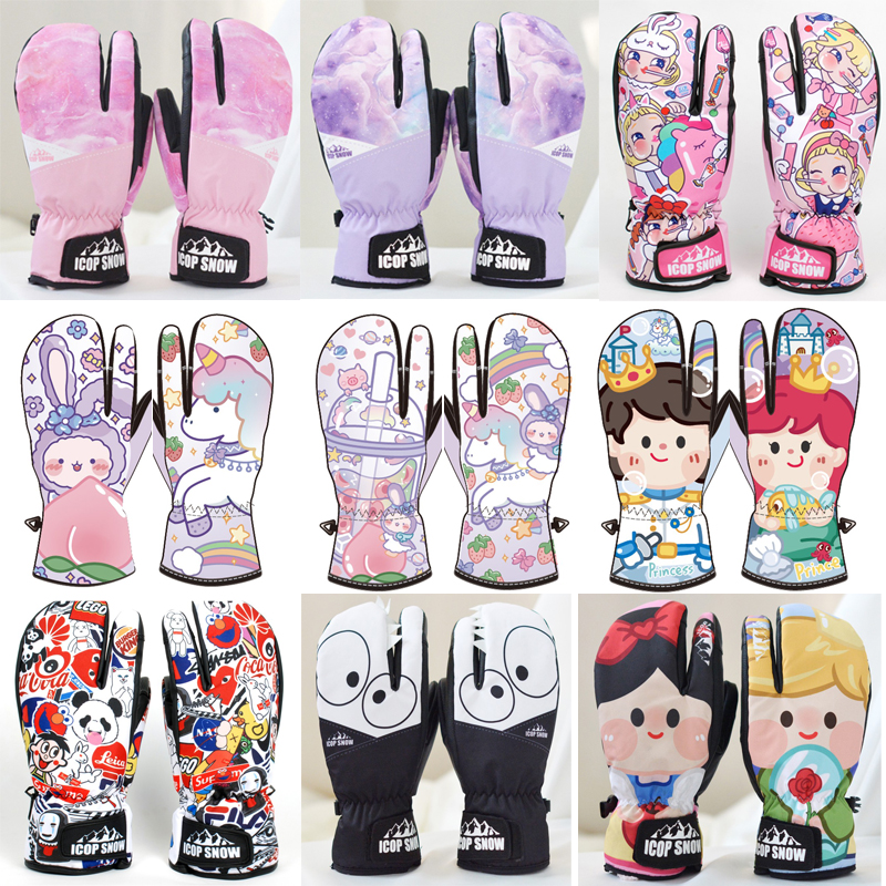ICOP's new three-finger snowboard gloves are warm and thick men's and women's windproof, non-slip, waterproof, wear-resistant gloves H087