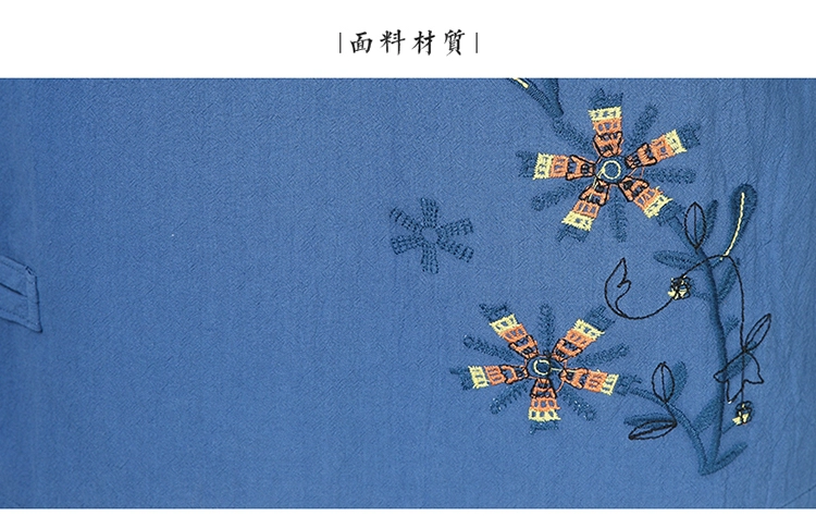 Chất liệu cotton và vải lanh size lớn cho nữ 2019 hè mới gió hoang dã nửa tay áo sơ mi thêu rộng tay áo thun nữ ngắn tay - Áo phông áo phông rộng