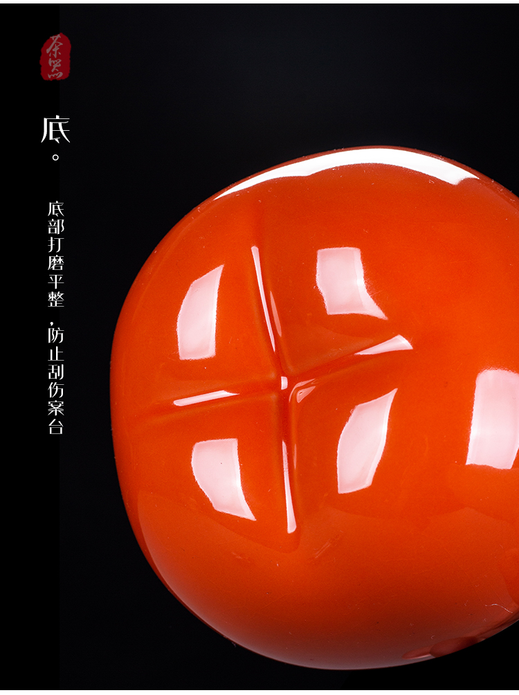 Persimmon hồng Persimmon lon trà Bình gốm lớn trà trang trí thú cưng hộp trà bộ trà kín lon trà bộ ấm trà đẹp