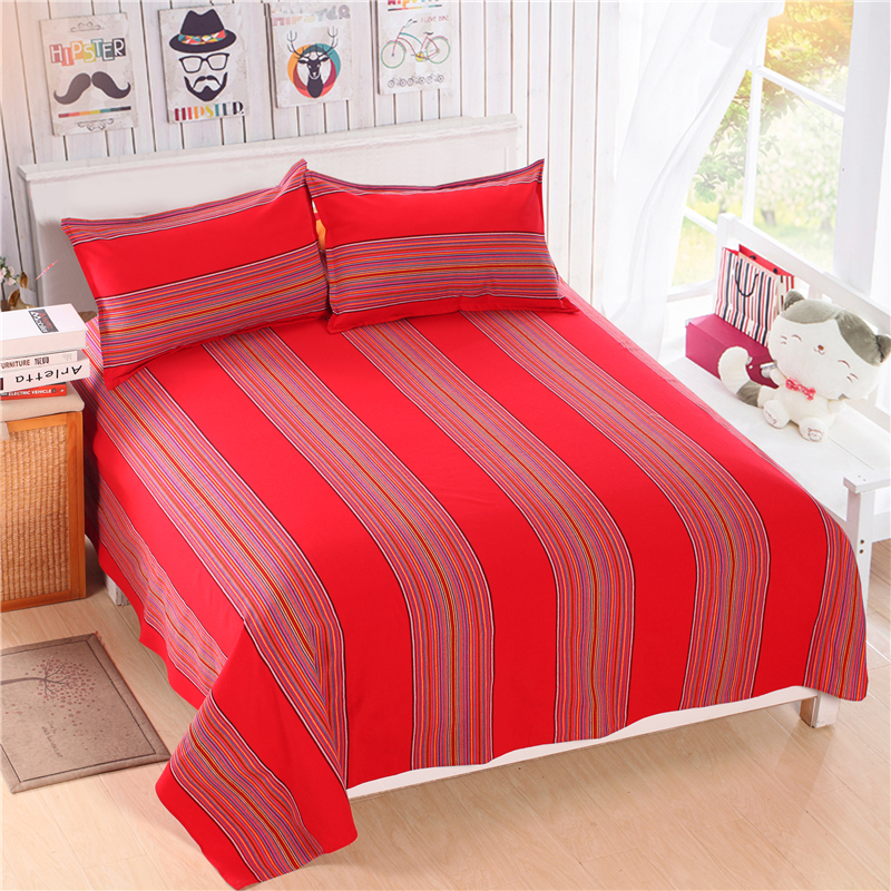 Vải thô cũ vải thô mới lớn đơn duy nhất lớn mùa xuân và mùa hè vườn 1,51,8 dải màu sọc rắn - Khăn trải giường thảm trải giường cao cấp