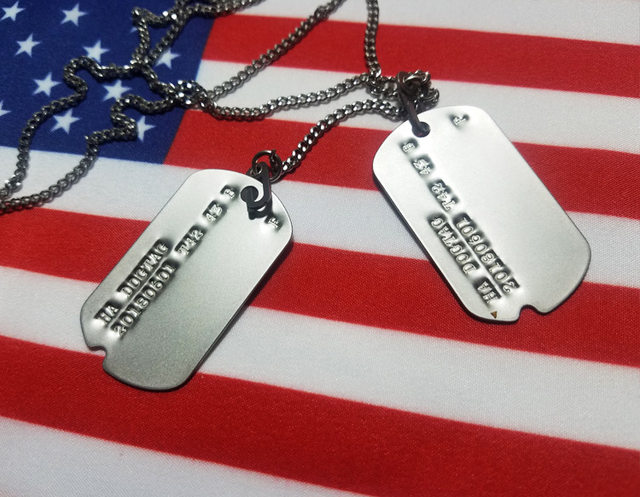 Original imported 1940 World War II chain US military dog ​​tag identity tag military tag stainless steel soldier tag set customized