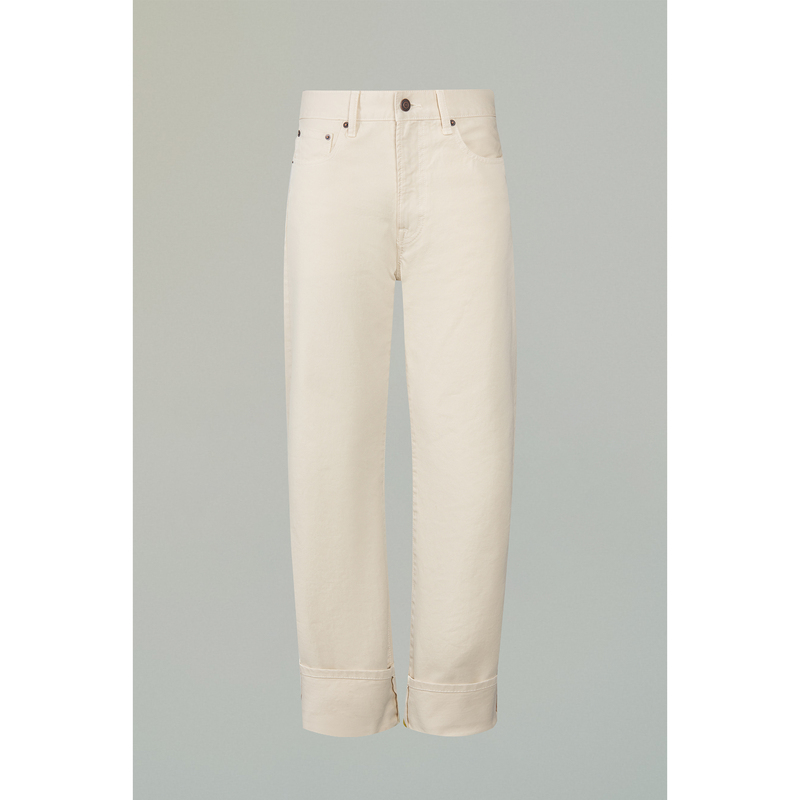 Cuffed X-Bf Jean Classic Boyfriend Style Mid-Low Waist Loose Straight-Leg Cuffed Hem Red-Trimmed Jeans Cuffed X-Bf Jean Classic Boyfriend Style Mid-Low Waist Loose Straight-Leg Cuffed Hem Red-Trimmed Jeans