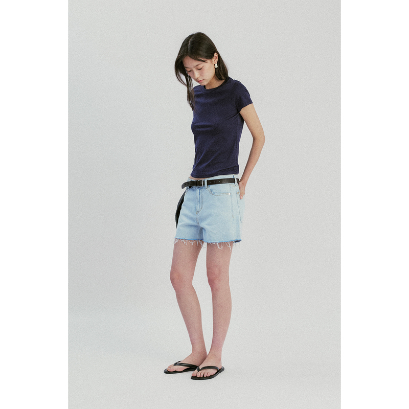 Summer Denim Classic Remake 11-Ounce Ultra-Soft Cotton Yarn Heavy-Duty Secondary Washing Vintage Denim Shorts