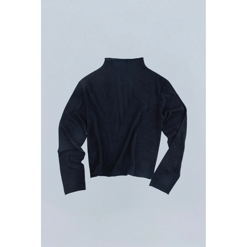 Biella Yarn German Southern Wool 17.5 Micron Ultra-Fine 100% Merino Wool Chimney Collar Knitwear