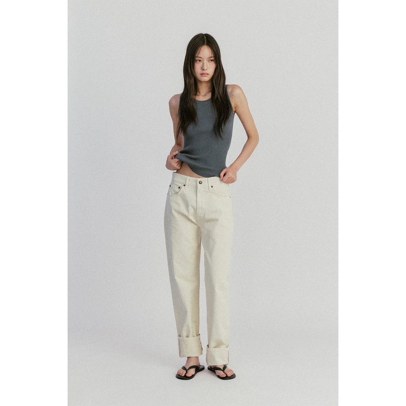 Rib Knit Classic, Stylish and Versatile Long-Term Wardrobe Essential, Sage Gray-Green Ribbed Knit Vest