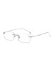 Sleepless Day Wen Shan Style Rimless Glasses for Women, Can Be Fitted with Prescription Lenses, Blue Light Blocking, Ultra-Light, Pure Titanium, High Intelligence, an Lan