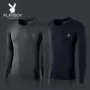 Playboy Men Đồ lót nhiệt cotton đơn Một mảnh áo trẻ trung Cotton áo len mùa thu Top mặc mùa đông áo giữ nhiệt uniqlo