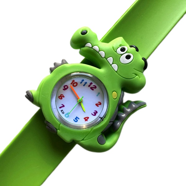 Dinosaur Cartoon Slap Watch Tyrannosaurus Rex Watch Crocodile 2-Year-Old 4-Year-Old Boys and Girls Student Children's Toy Watch Kindergarten