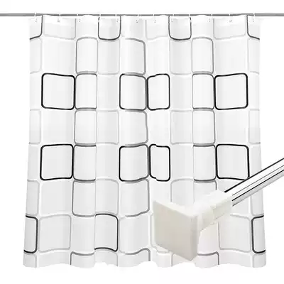 Vertical curtain fitting room shower curtain set bathroom soft partition soft curtain plastic warm black and white cord cloth nail-free hanging curtain