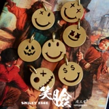 Smileyface CoolChain Bonwood Smile Face Face Key Hanging Vintage Dame Circle висят европейской и американской головой молнии