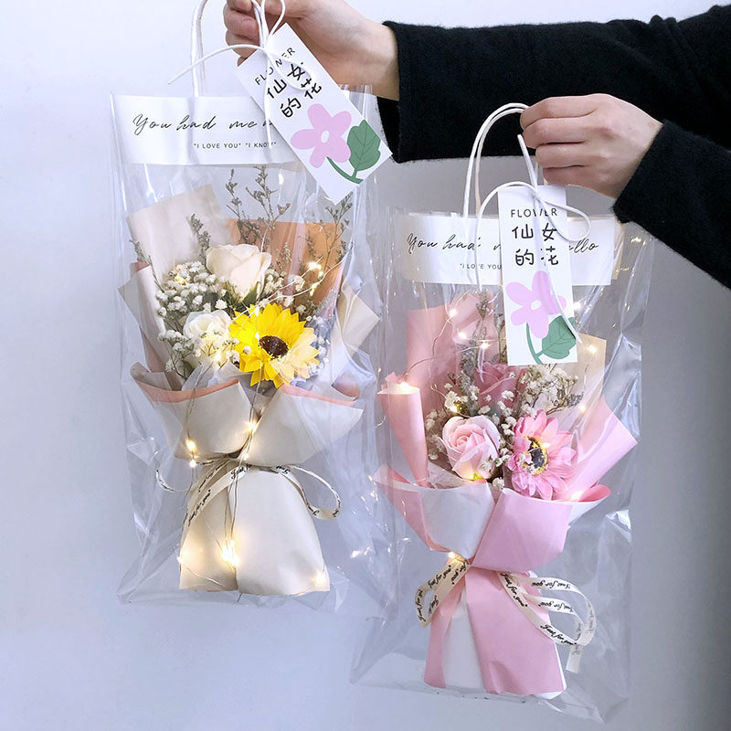 Teacher's bouquet Internet celebrity baby's breath rose soap holding dry bouquet confession girlfriend birthday girlfriend gift