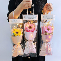 Valentines day creative gift for girlfriend sunflower rose purple bouquet immortal flower to send teacher gift full of stars