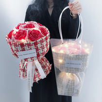 Creative Small Fragrance Rose Bouquet Simulation Flower Dried Flower Soap Flower Birthday Gift for Girlfriend Girlfriend Mommy