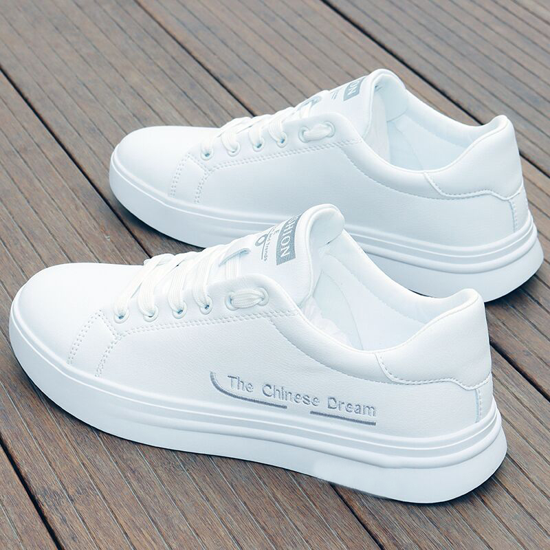 Qiao Zhou Genuine Men's Shoes 2026 Summer New Casual Versatile Korean Style White Shoes Leather Waterproof Sports Sneakers