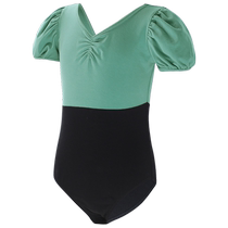 Childrens dance clothing womens summer short-sleeved jumpsuit art exam body suit Chinese dance gymnastics suit ballet practice suit