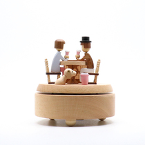 jeancard wooden music box rotates eight-tone box girl birthday wedding gift for bride girl