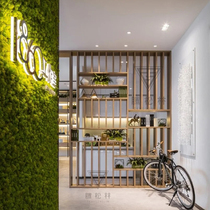Nordic Solid Wood Screen Partition Living Room Entrance to the family Xuanguan log grille Wood Bar Restaurant Handwashing terrace dry area wood waterproof