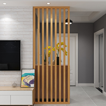 Nordic Brief Solid Wood Partition Living Room Entrance to the family Xuanguan Wooden Screen Grille Creative Log Wood Strips Handwashing Table