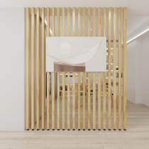 Nordic simple solid wood partition Living room log into the household woody Xuanguan Screen dry area Handwashing desk grille wood strips