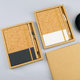 Cork Strap Notebook A5 Faux Leather Pu Eco-Friendly Wheat Straw Spliced Fabric Texture Notepad Business Set