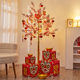 Led Light-Up Tree with Simulated Pomegranate Fruit for Year of the Horse, Suitable for Mall and Shop Window Decoration, Persimmon Decorative Tree Ornament