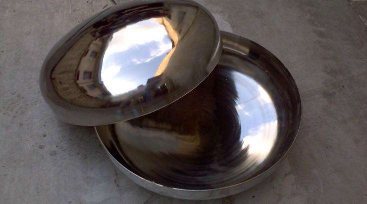 304 elliptical head stainless steel sanitary-grade polished cover mirror blocking cover welding inside and outside mirror blocking plug 38 57