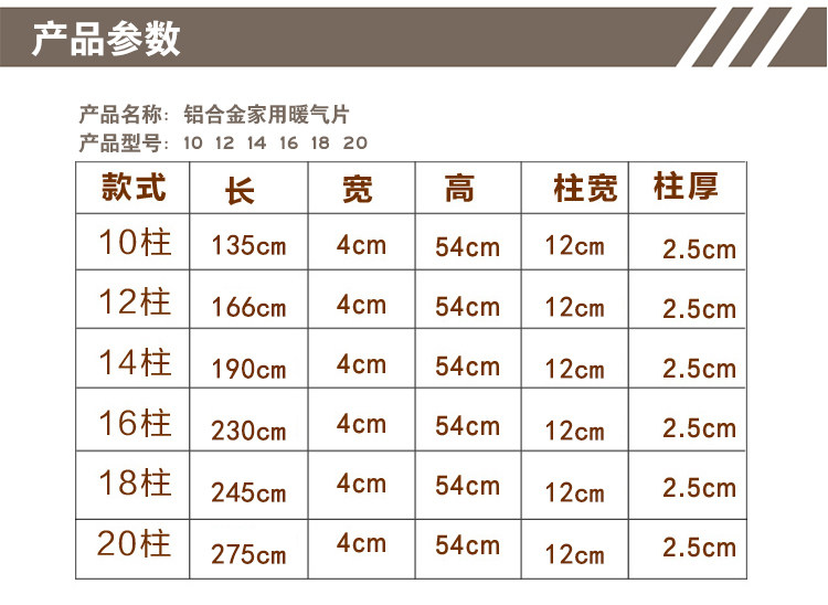 Радиатор отопления 加厚铝合金家用壁挂式锅炉暖气片