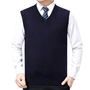 Áo len công sở nam vest cổ chữ V cha dệt kim áo len trung niên vest vest áo len không tay ngựa cardigan nam 