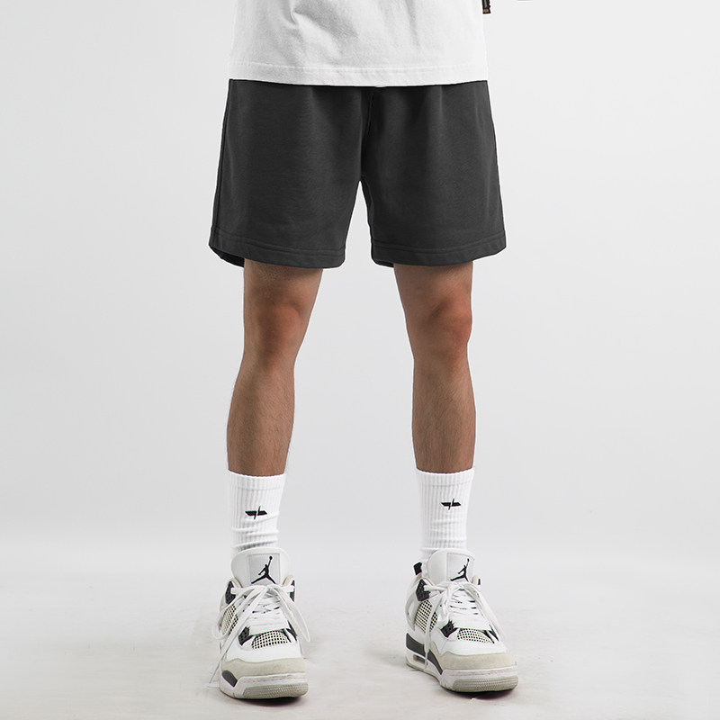 Плотные летние американские повседневные черные шорты с 4 точками, свободные штаны для мальчиков, спортивные баскетбольные штаны выше колена с 4 точками