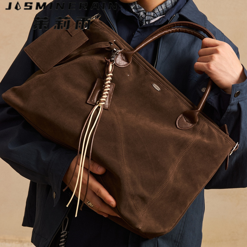 Jasmine Rain Suede Frosted Tote Bag 2025 New Men's and Women's Commuter Computer Satchel Briefcase Jasmine Rain Suede Frosted Tote Bag 2025 New Men's and Women's Commuter Computer Satchel Briefcase