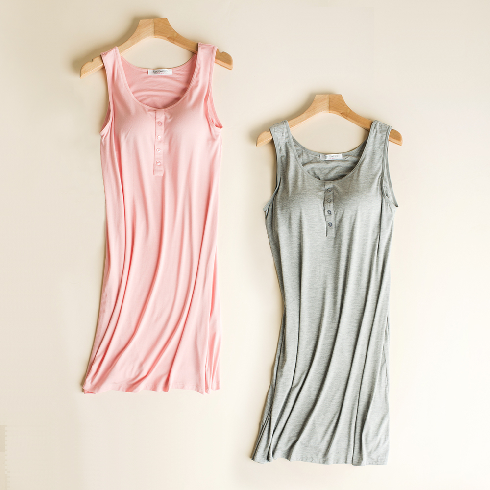 Sleeveless with chest cushion Sleeping Skirt Day department Sleeping woman Summer Modale Vest Skirt Pure Cotton Home Skirt Dresses