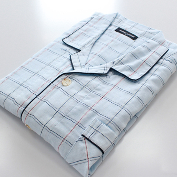 Foreign Trade Daily cotton double gauze Japanese cotton linen men's short sleeve trousers