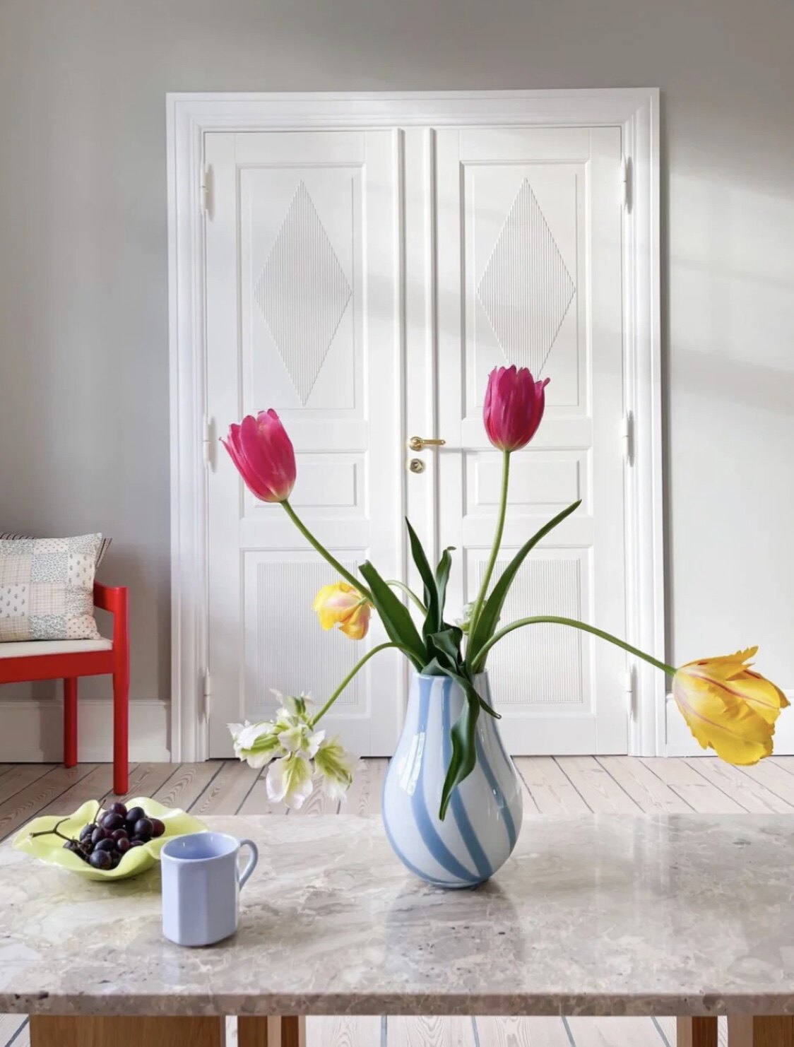 Nordic design Alpine striped small vase minimal colour striped striped vase home decoration